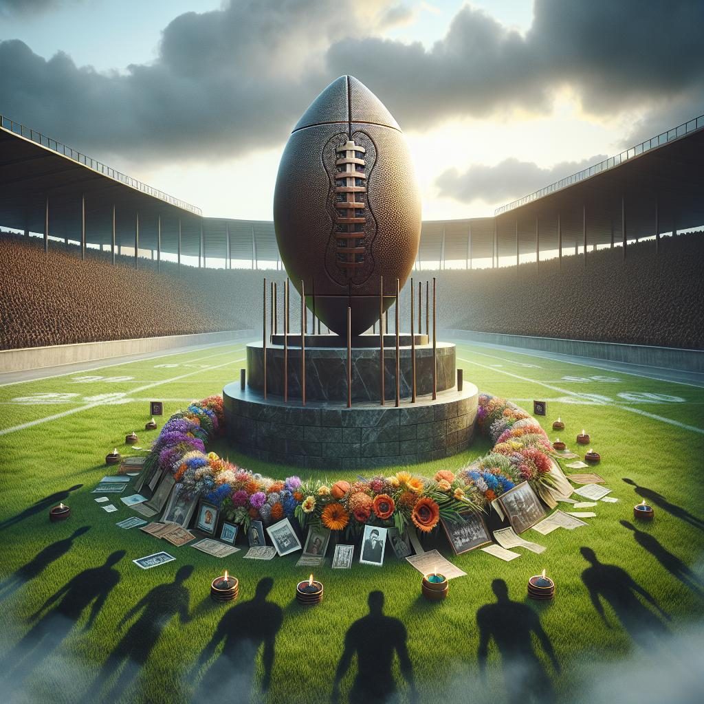 Football memorial tribute concept