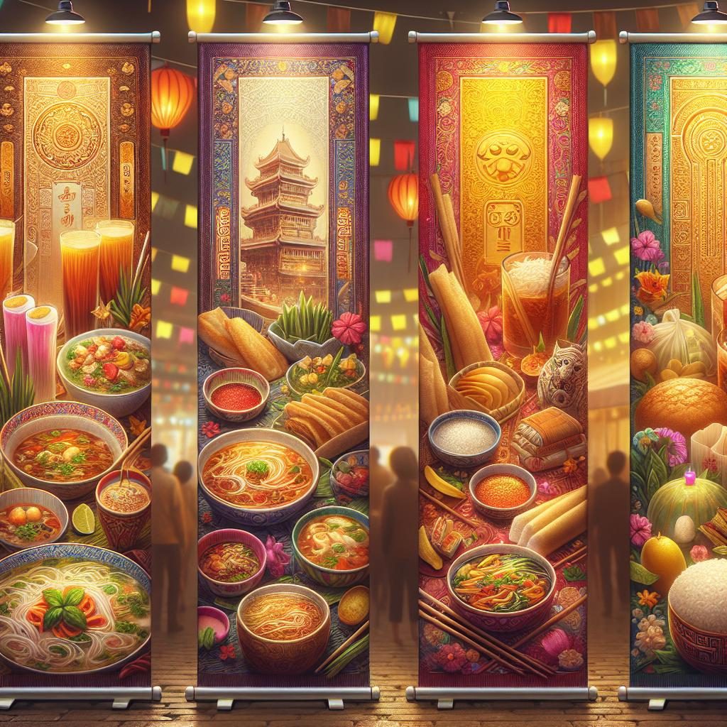 Vietnamese cuisine banners display