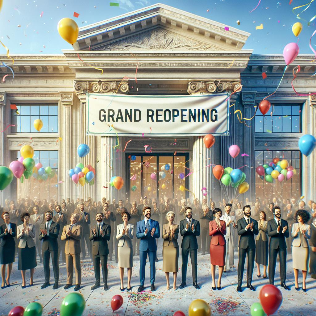 Grand reopening ceremony illustration