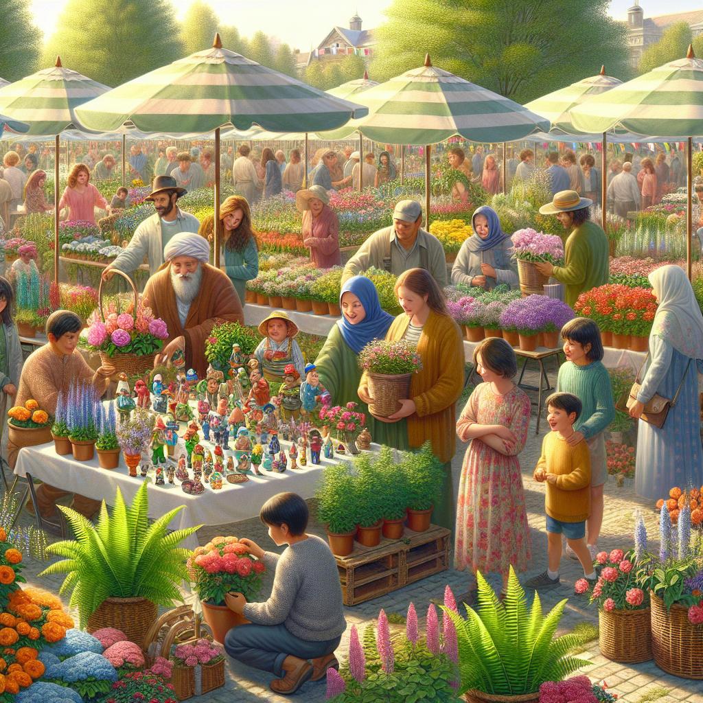 Gardening market in spring