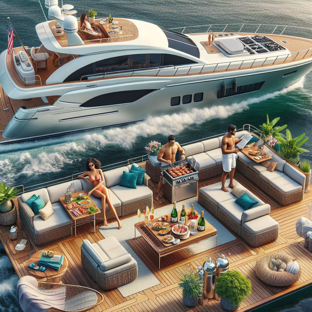Luxurious boating lifestyle scene