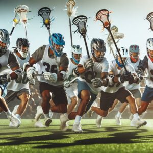Lacrosse players in action