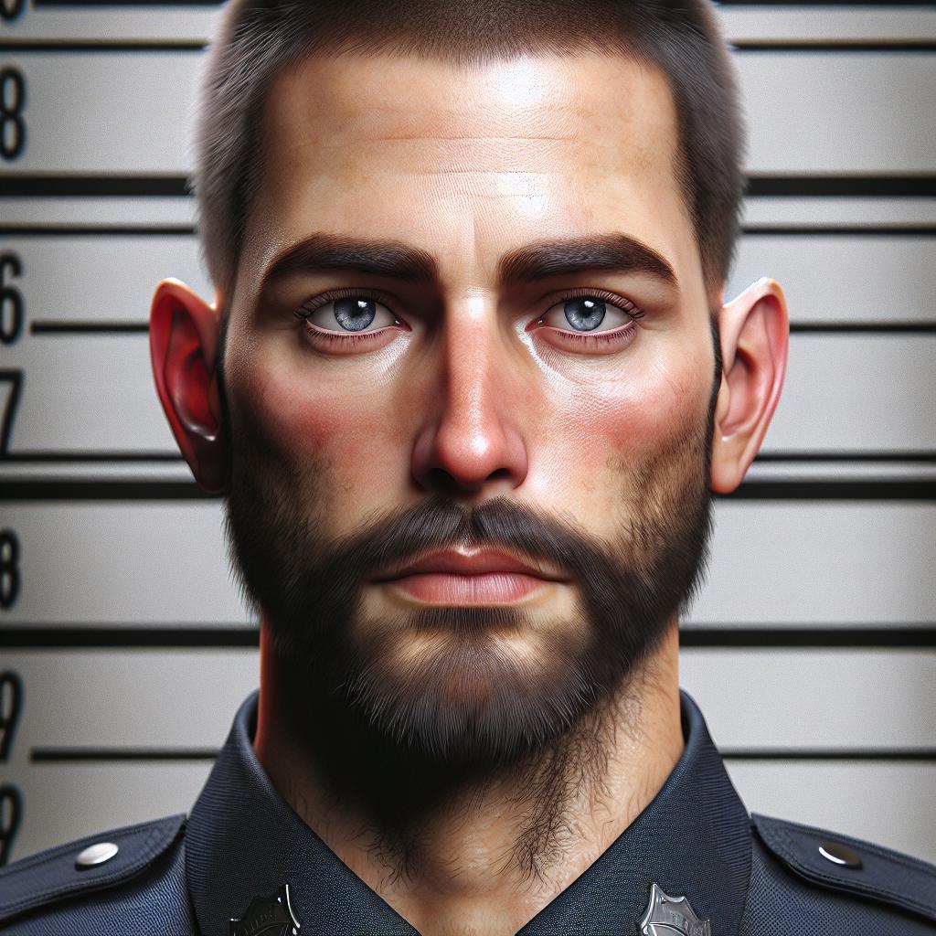 Police officer's mugshot portrait