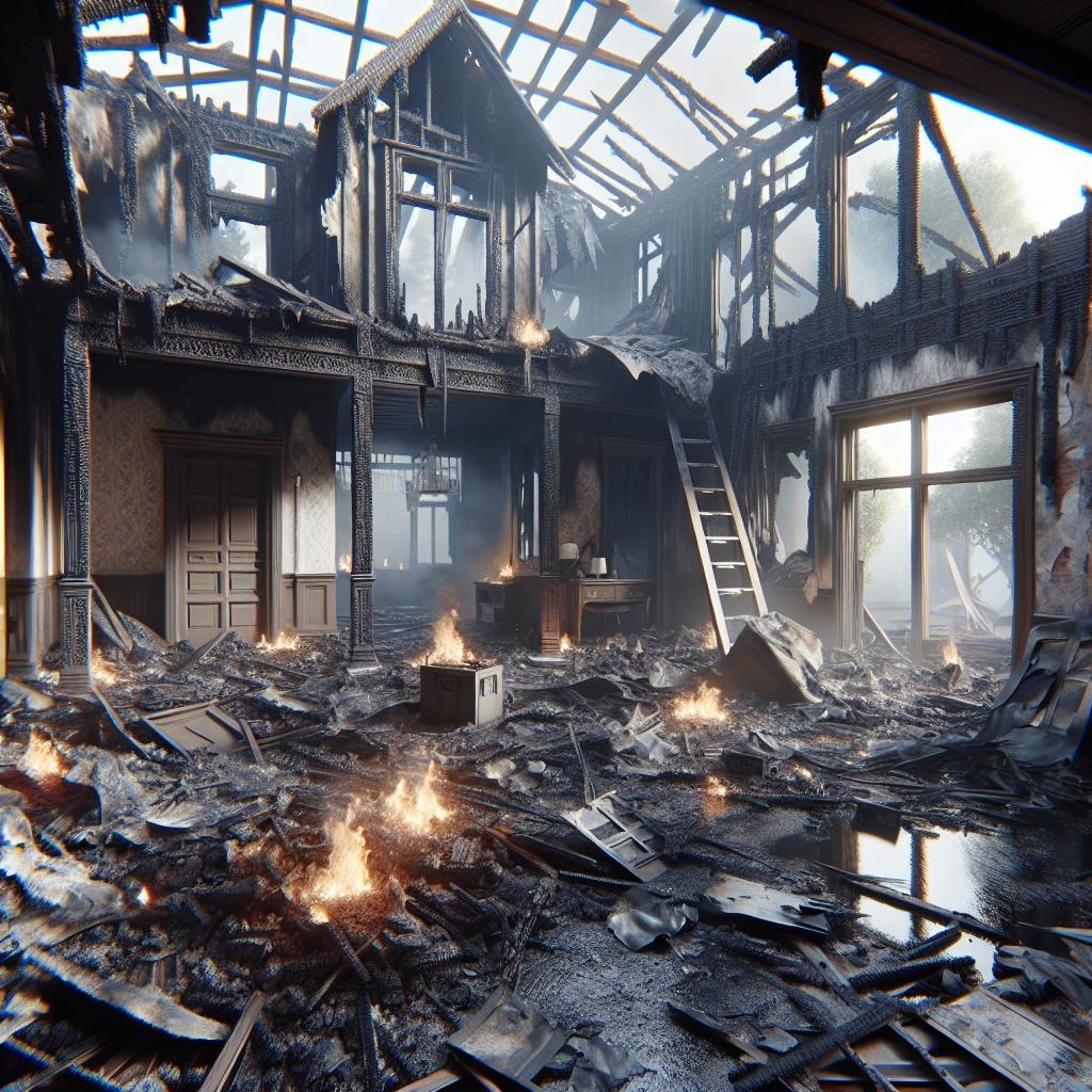 House fire aftermath devastation.