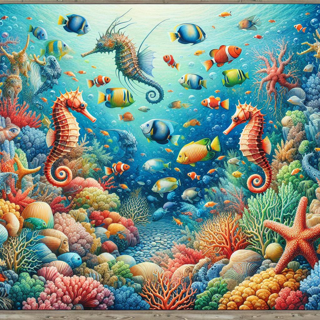 Vibrant fish mural painting.
