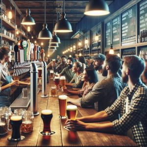 Craft beer taproom ambiance