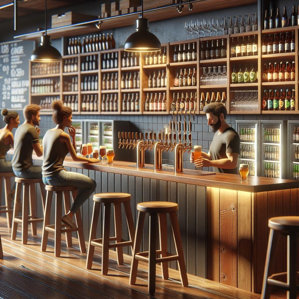 Craft beer taproom interior