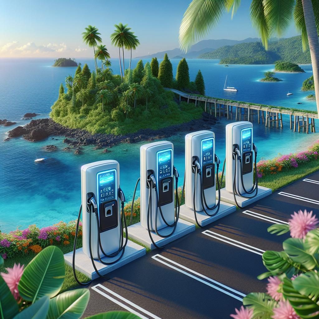 Charging stations on island