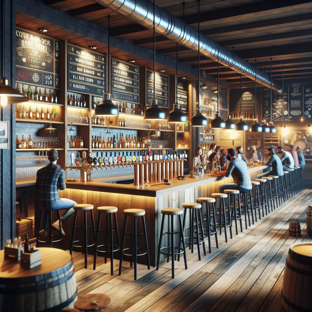 Craft beer taproom interior