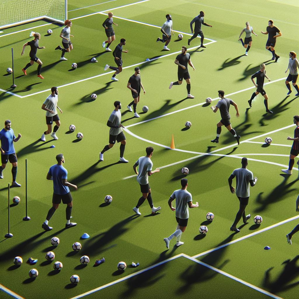 Football team training image