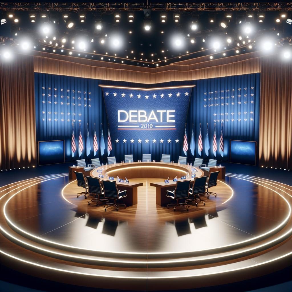 Political debate onstage backdrop