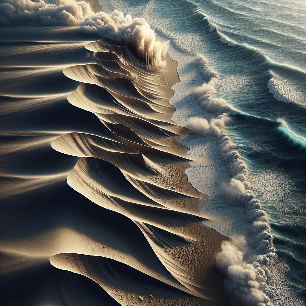 Beach erosion concept illustration