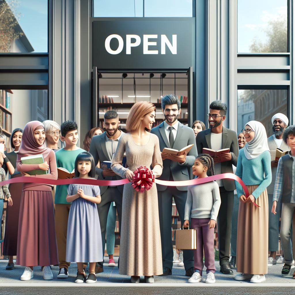 Community library opening celebration.