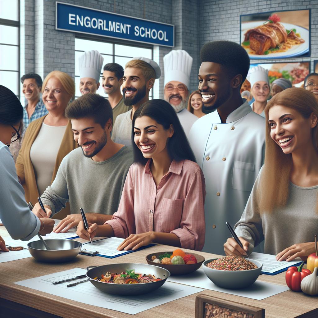 Culinary school enrollment illustration