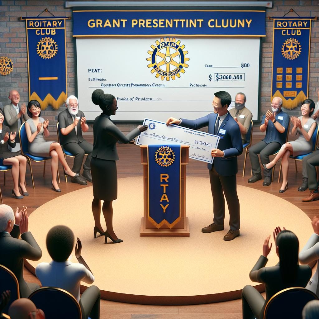 Rotary grant presentation ceremony.