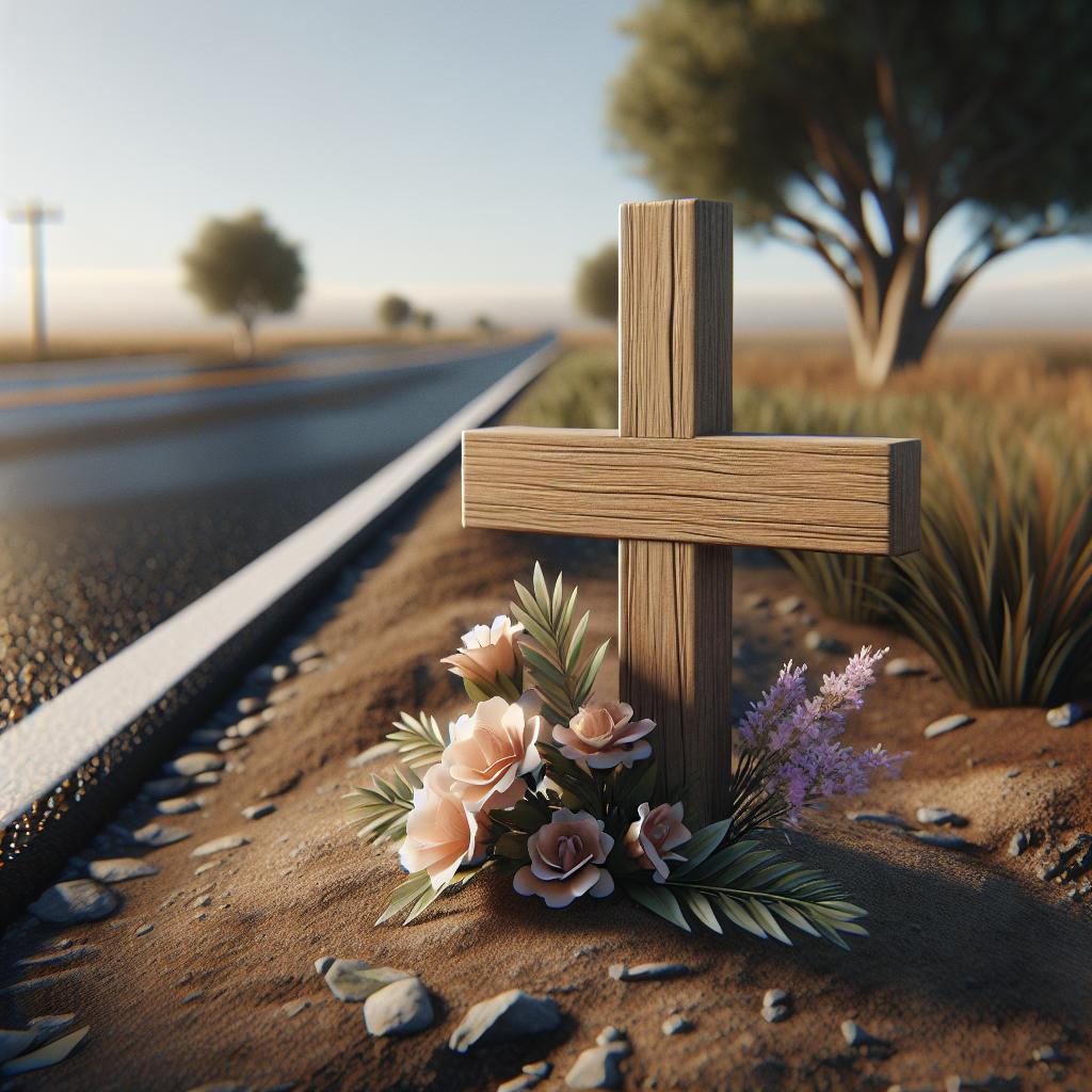 Roadside memorial tribute concept