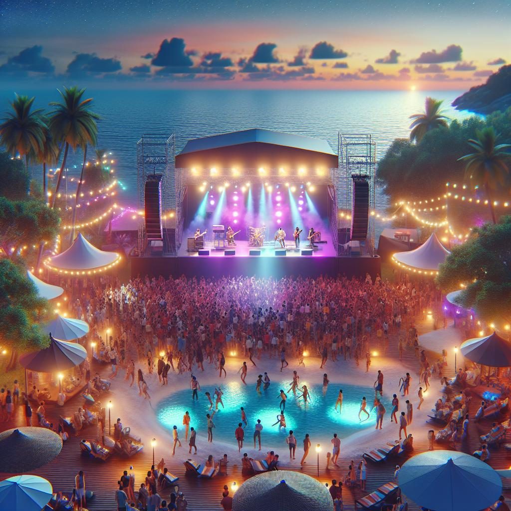 Music festival on island.