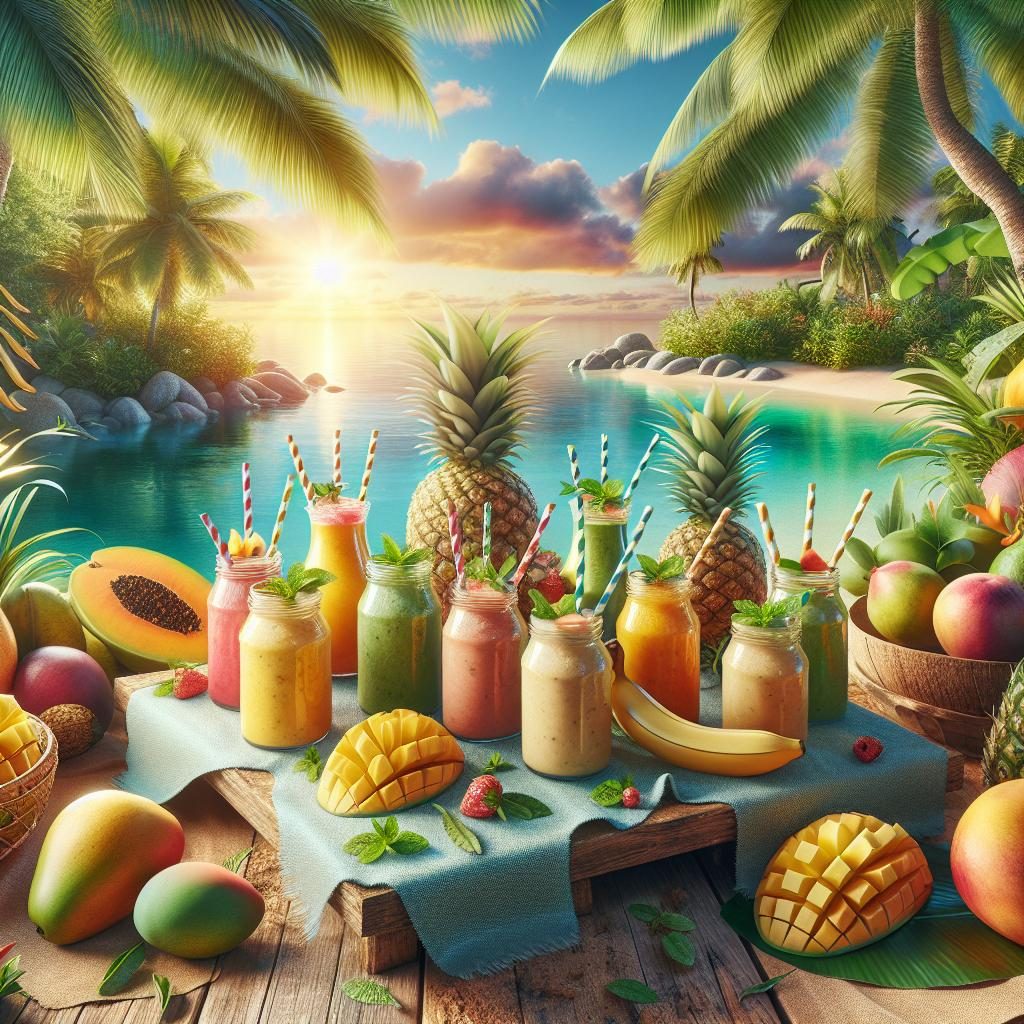 Tropical smoothie paradise concept