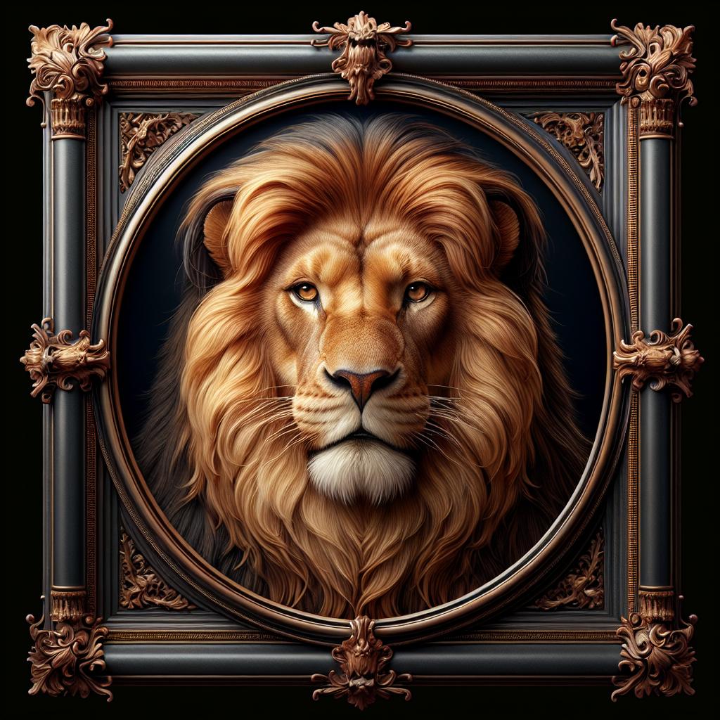 Lion memorial tribute portrait.