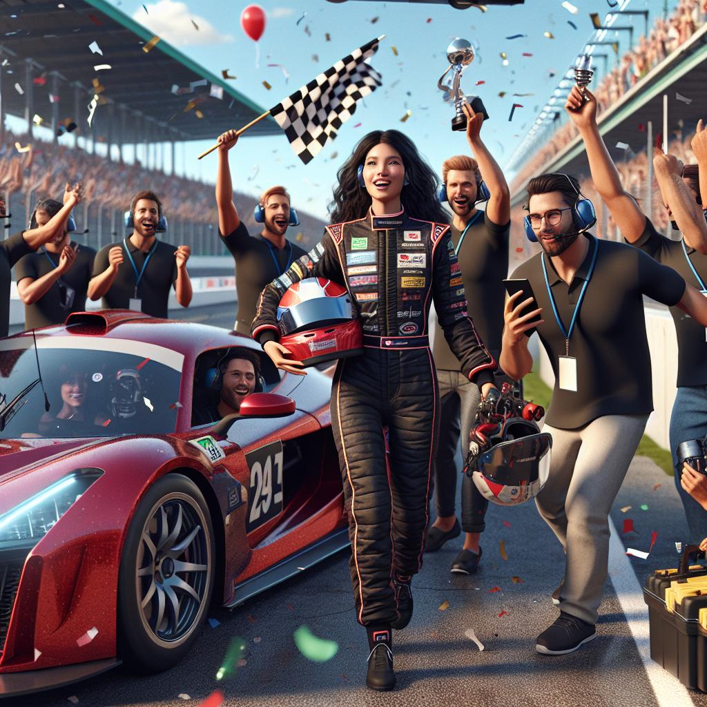 Racecar Victory Celebration