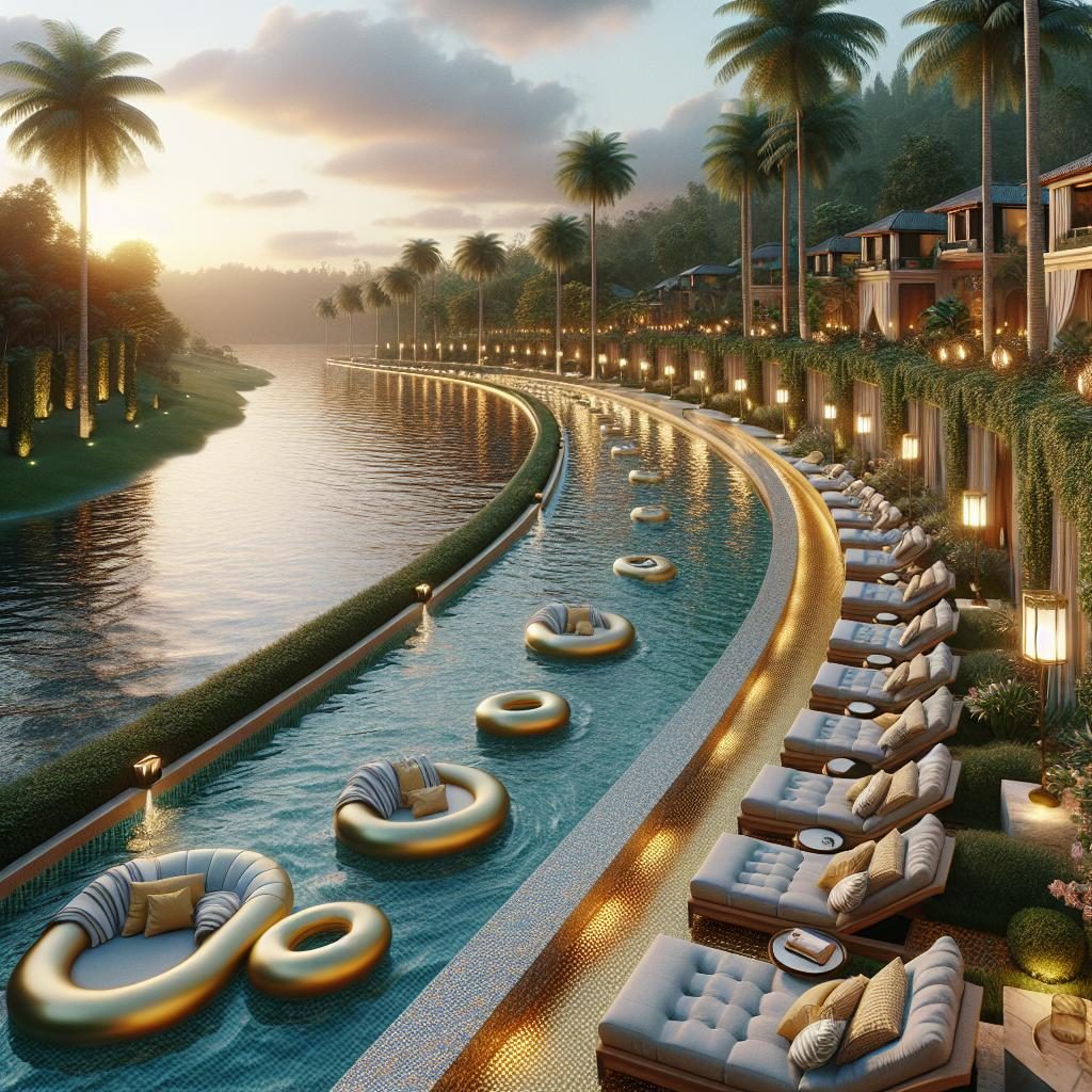 Luxurious Lakefront Lazy River