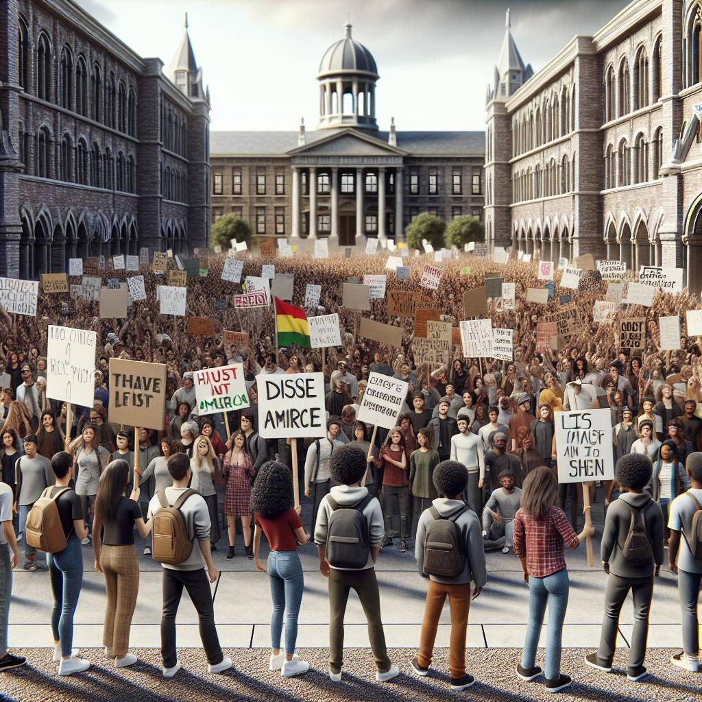 Campus divided protest signs