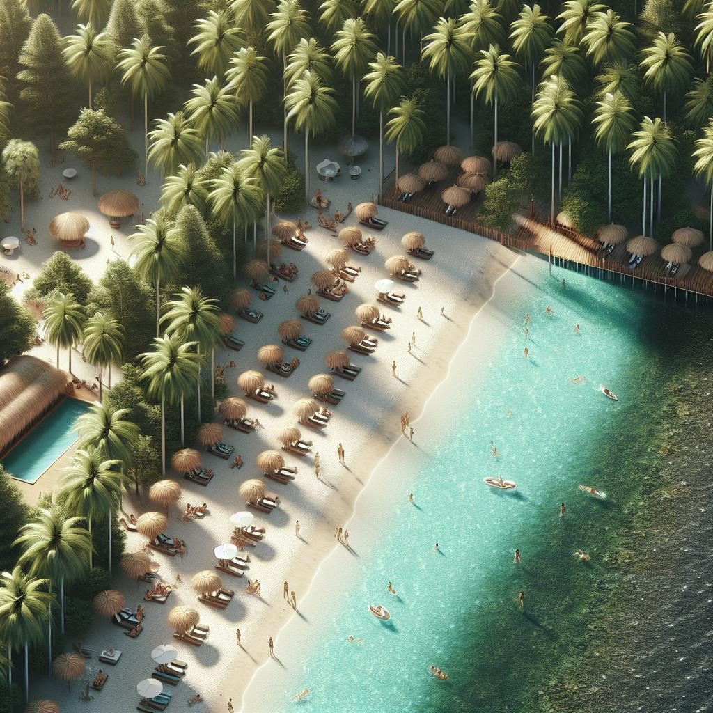 Man-made lagoon beach