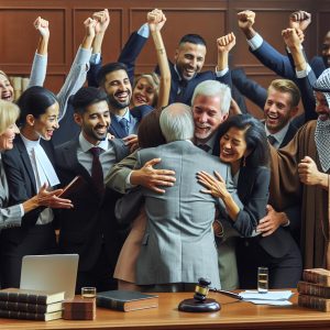 Courtroom Triumph Celebration