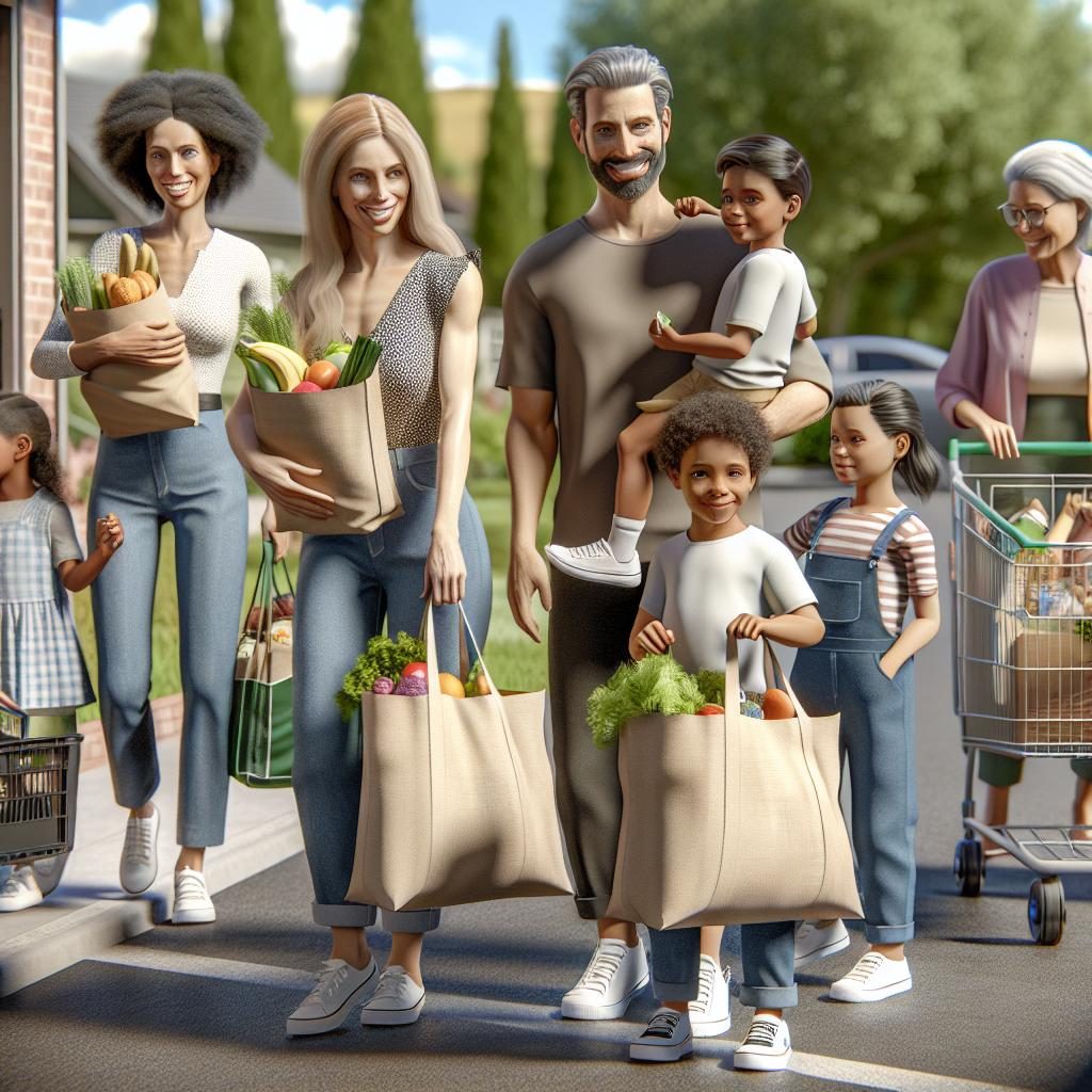 Families with groceries