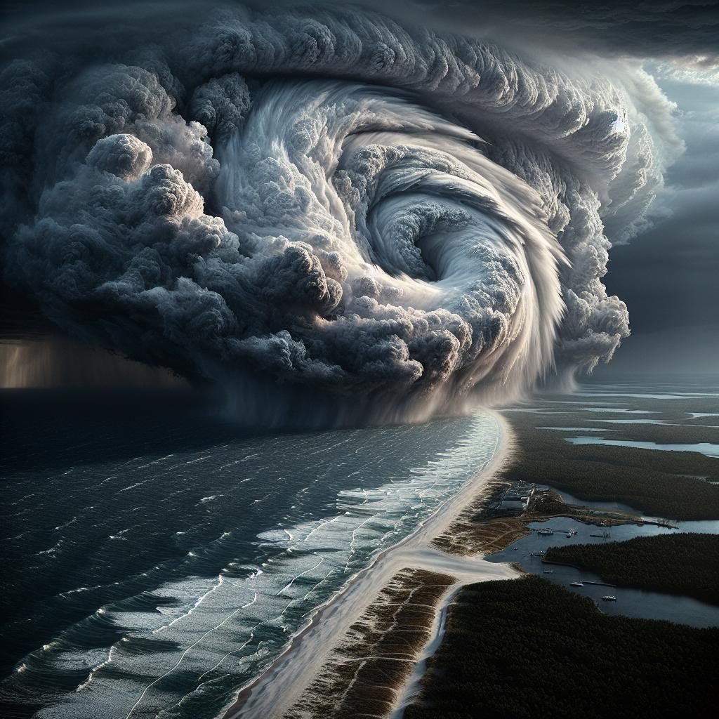 Hurricane approaching coastline