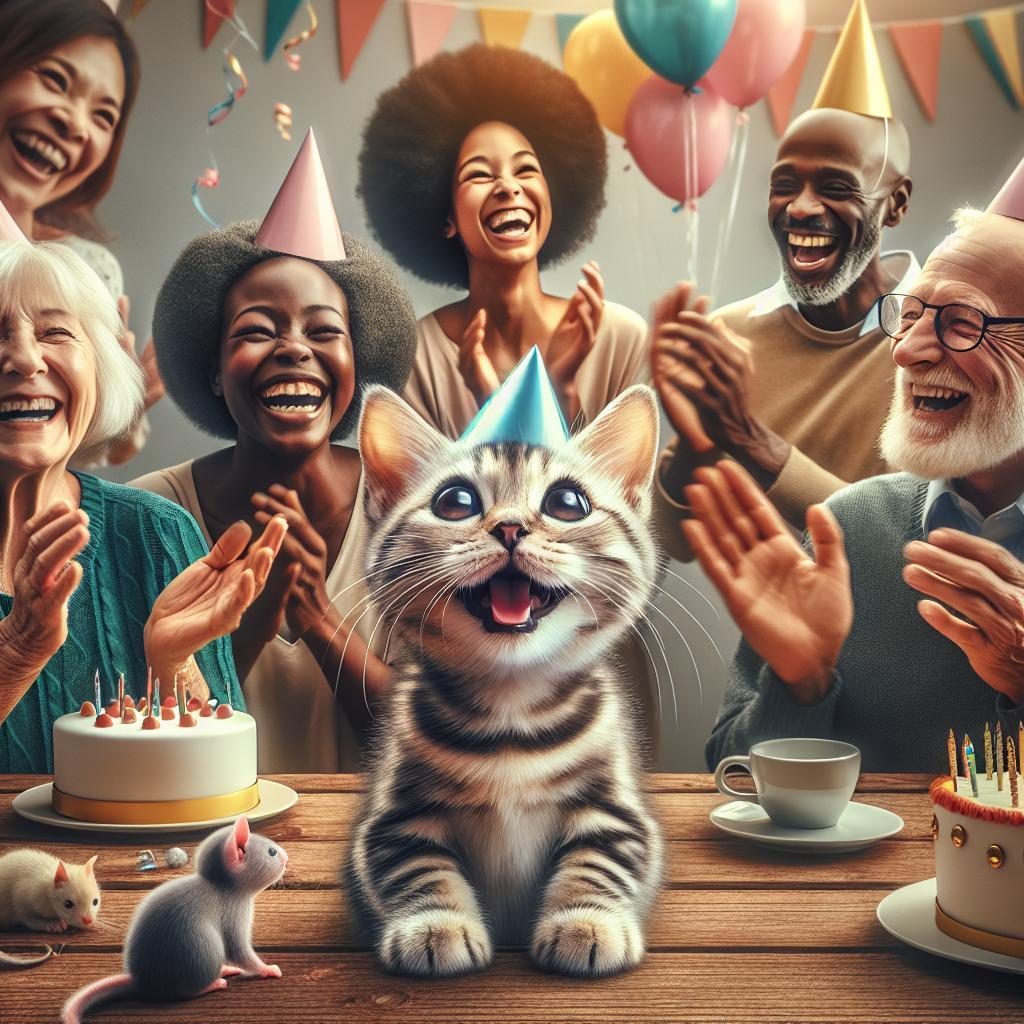 Adorable cat celebration