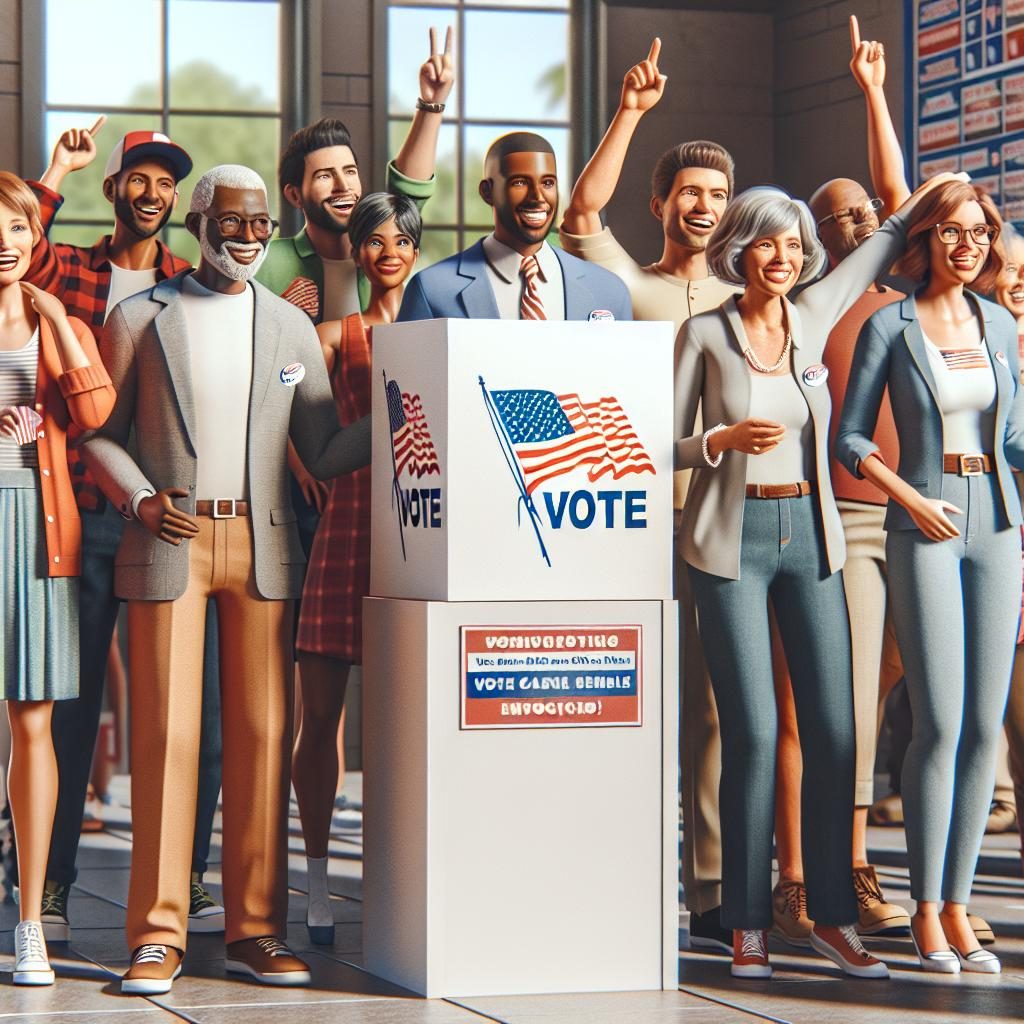 Voting booth excitement