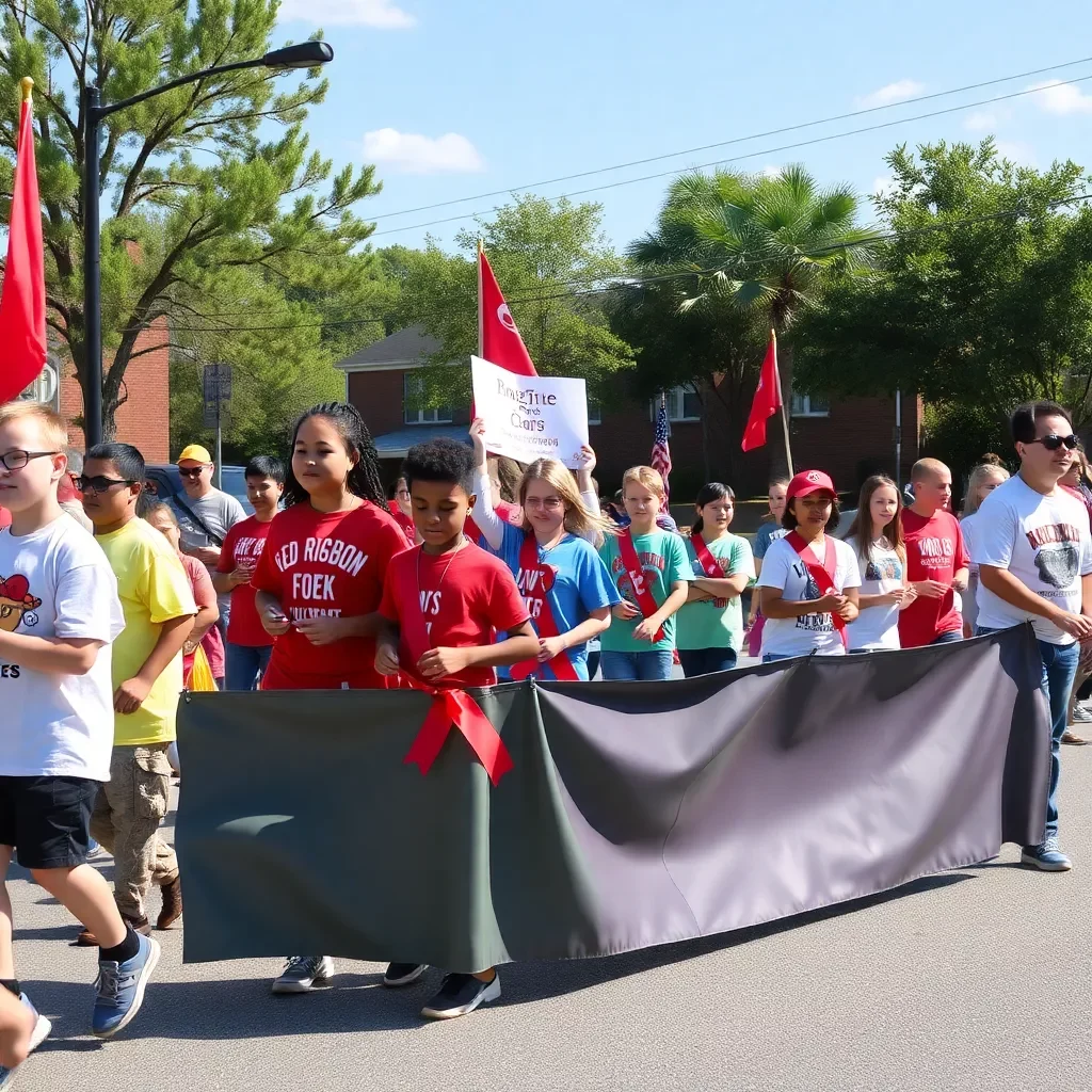 Pine Grove Elementary Celebrates Red Ribbon Week with Vibrant Parade in Columbia, SC