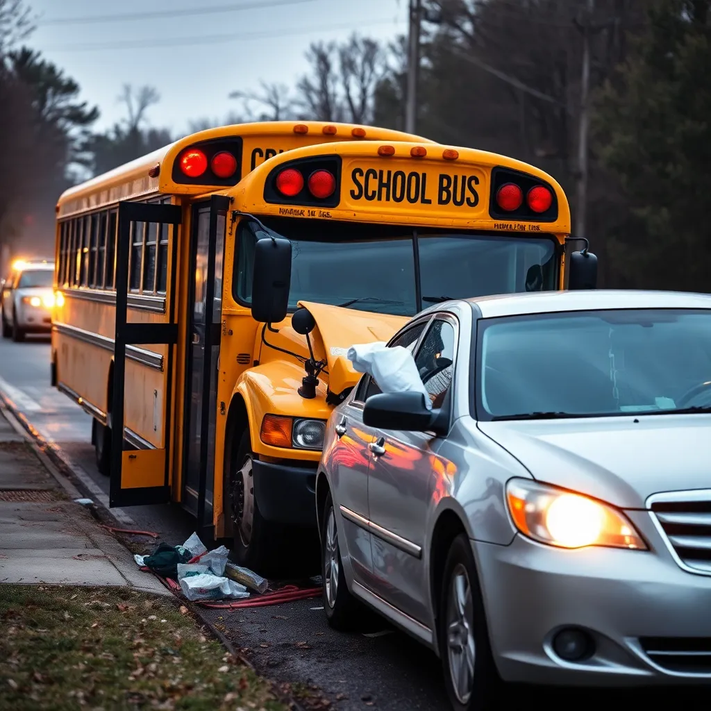 Early Morning Collision in Columbia Involves School Bus, One Driver Hospitalized