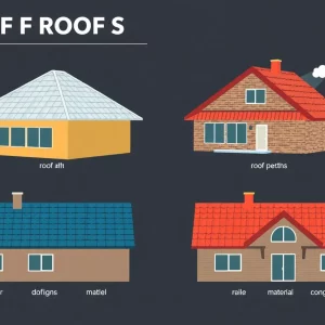 Infographic showing different roof designs for rainy climates.