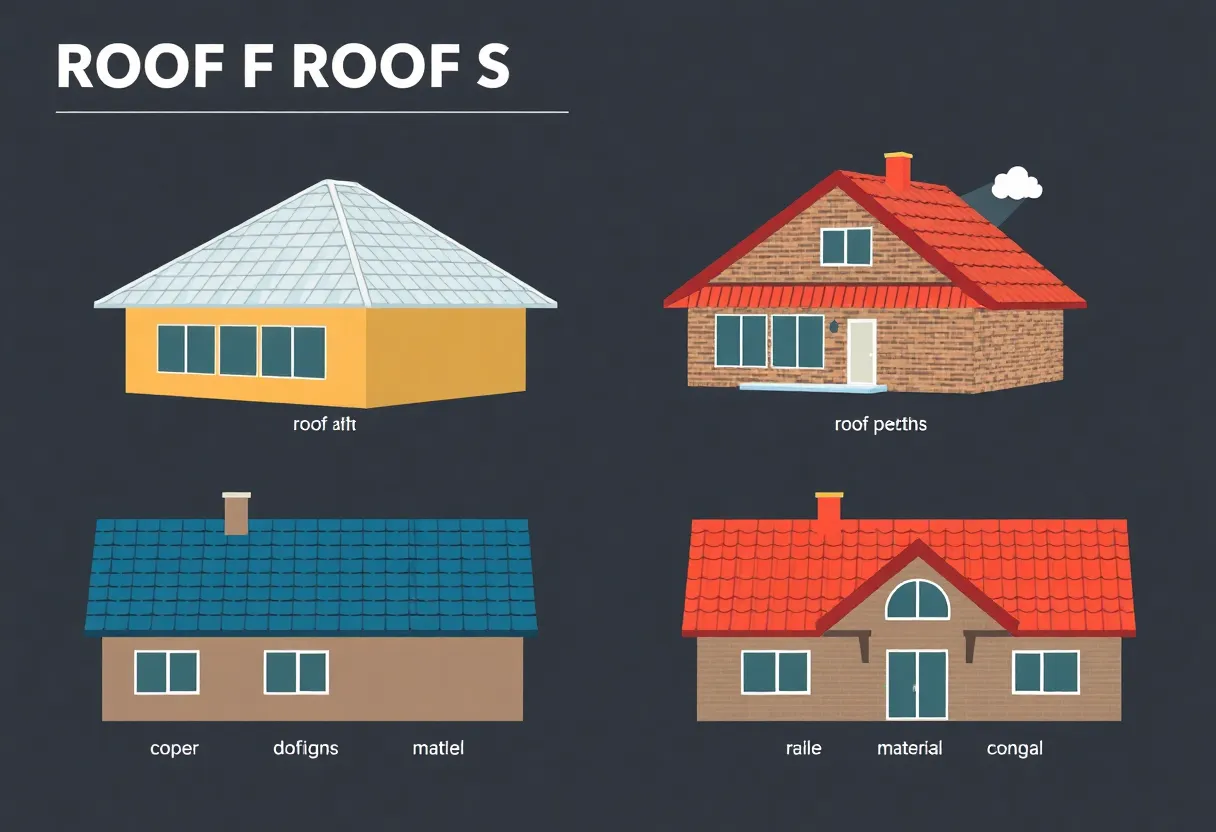 Infographic showing different roof designs for rainy climates.