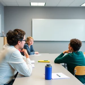 Classroom setting emphasizing trust and positive learning environment.