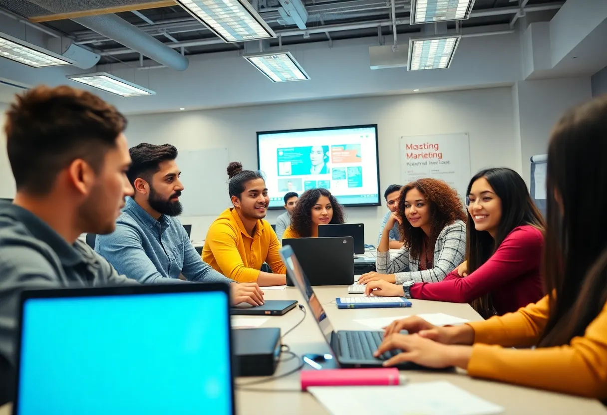 Students engaged in a digital marketing class in San Francisco