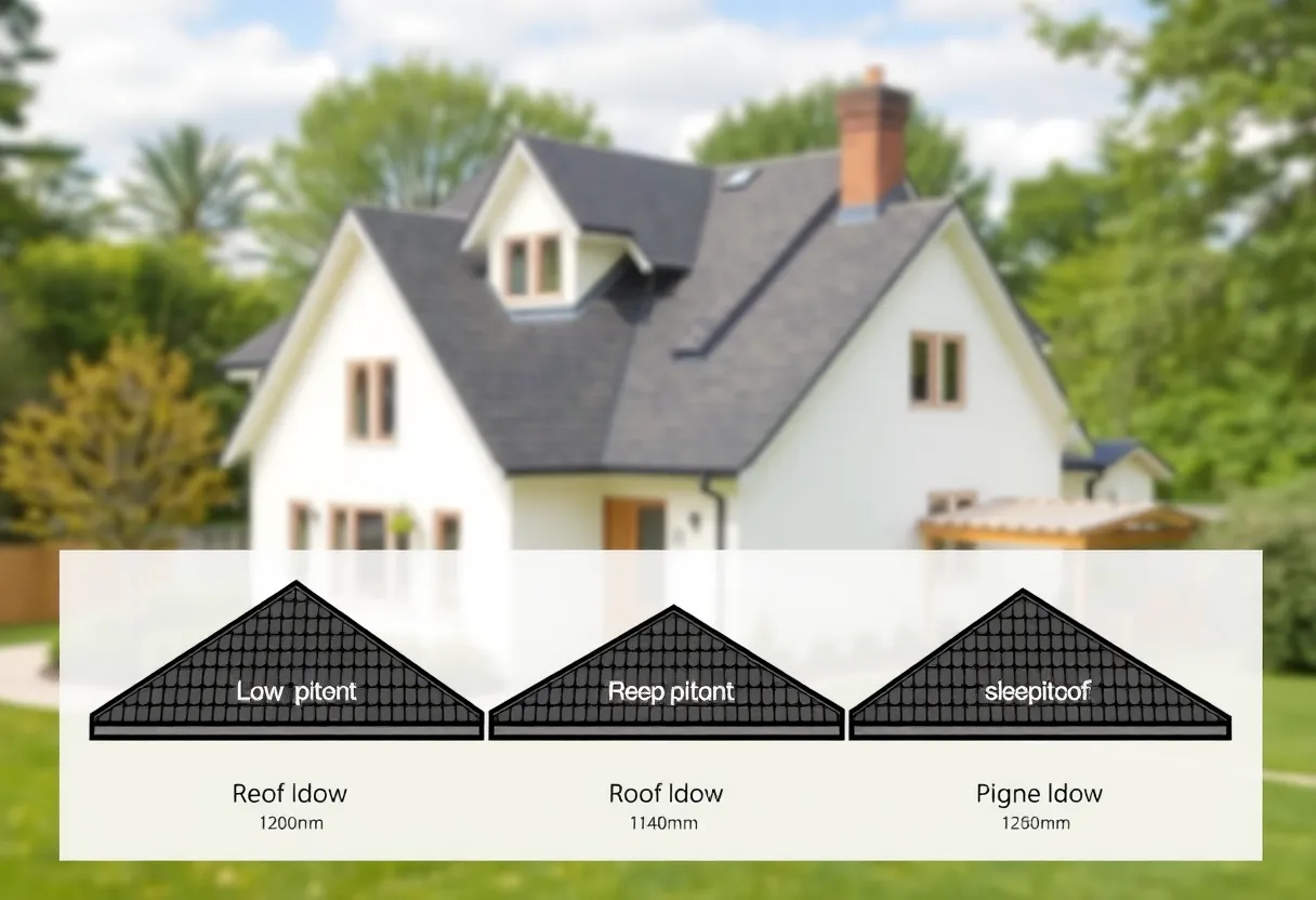 Diagram showing different types of roof pitches