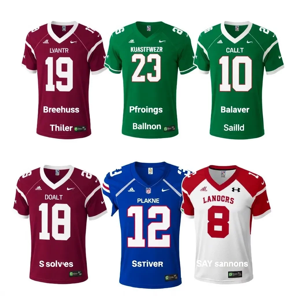 College football jerseys representing top university choices.