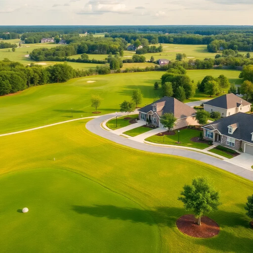 Suburban homes in Irmo, SC near a golf course