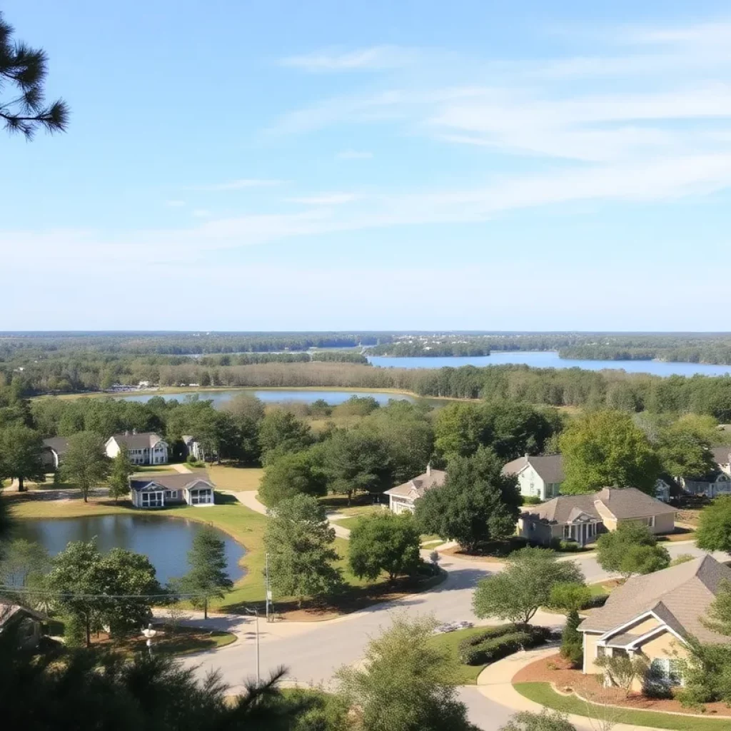 Scenic view of a quaint town in South Carolina, ideal for retirees.