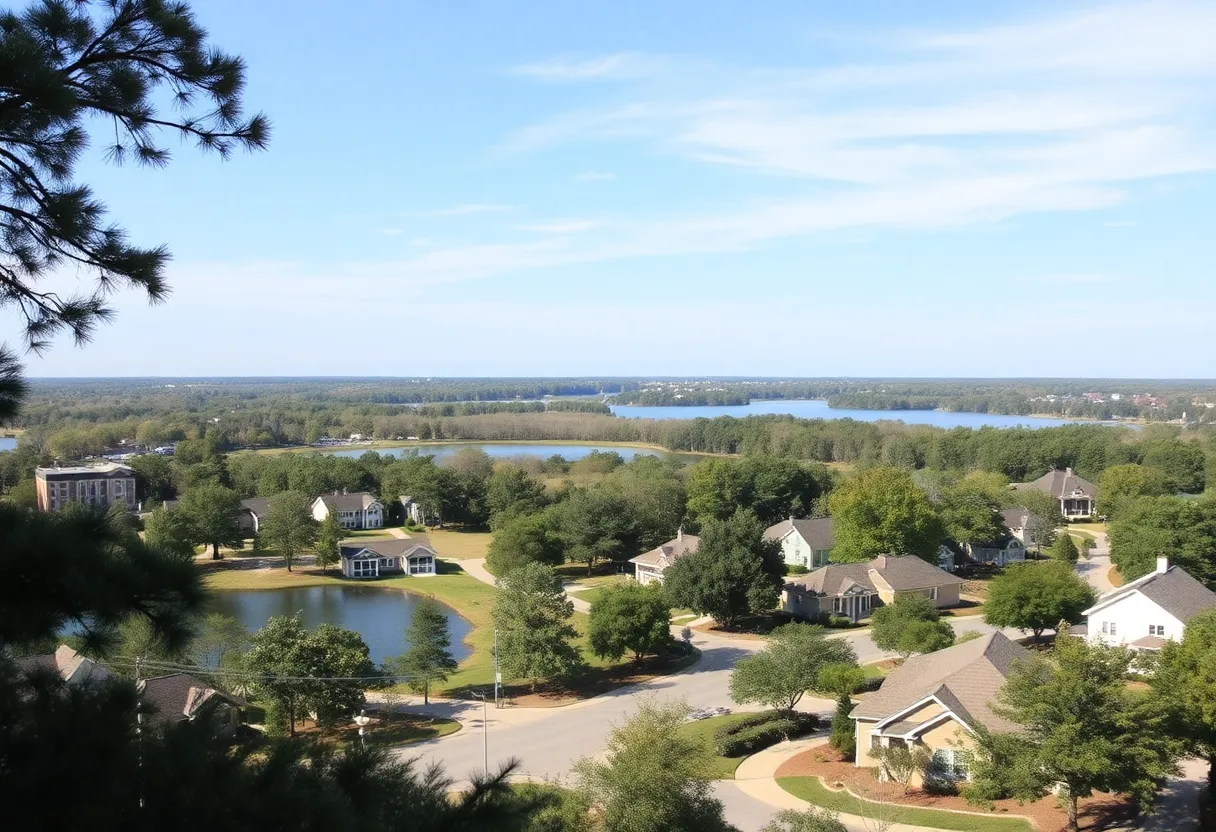 Scenic view of a quaint town in South Carolina, ideal for retirees.