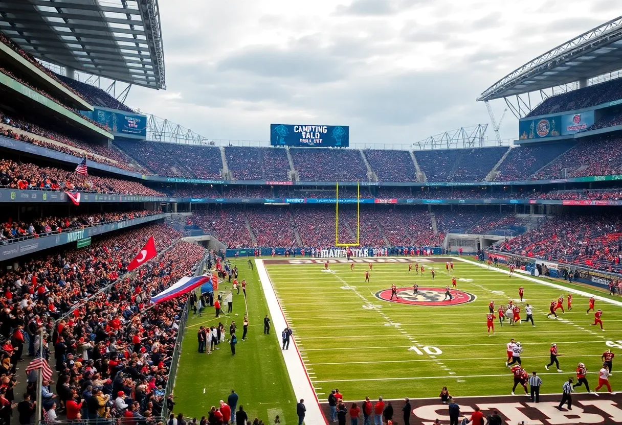 Crowd cheering at the Cheez-It Citrus Bowl