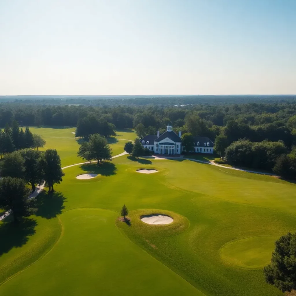 Aerial view of Woodcreek and WildeWood golf courses in Columbia, SC