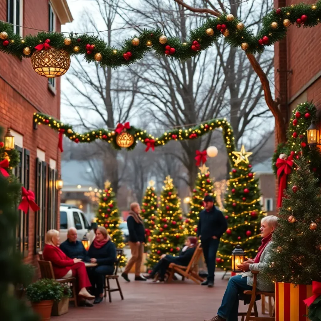 Families celebrating Christmas in warm weather in Columbia, SC.