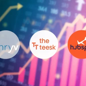 Growth in digital advertising stocks with company logos.