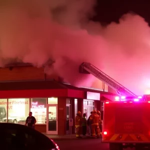 Firefighters responding to fire at Mrs. GoodFoot Nail Salon in Cayce