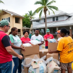 Volunteers helping community members rebuild after Hurricane Helene in South Carolina