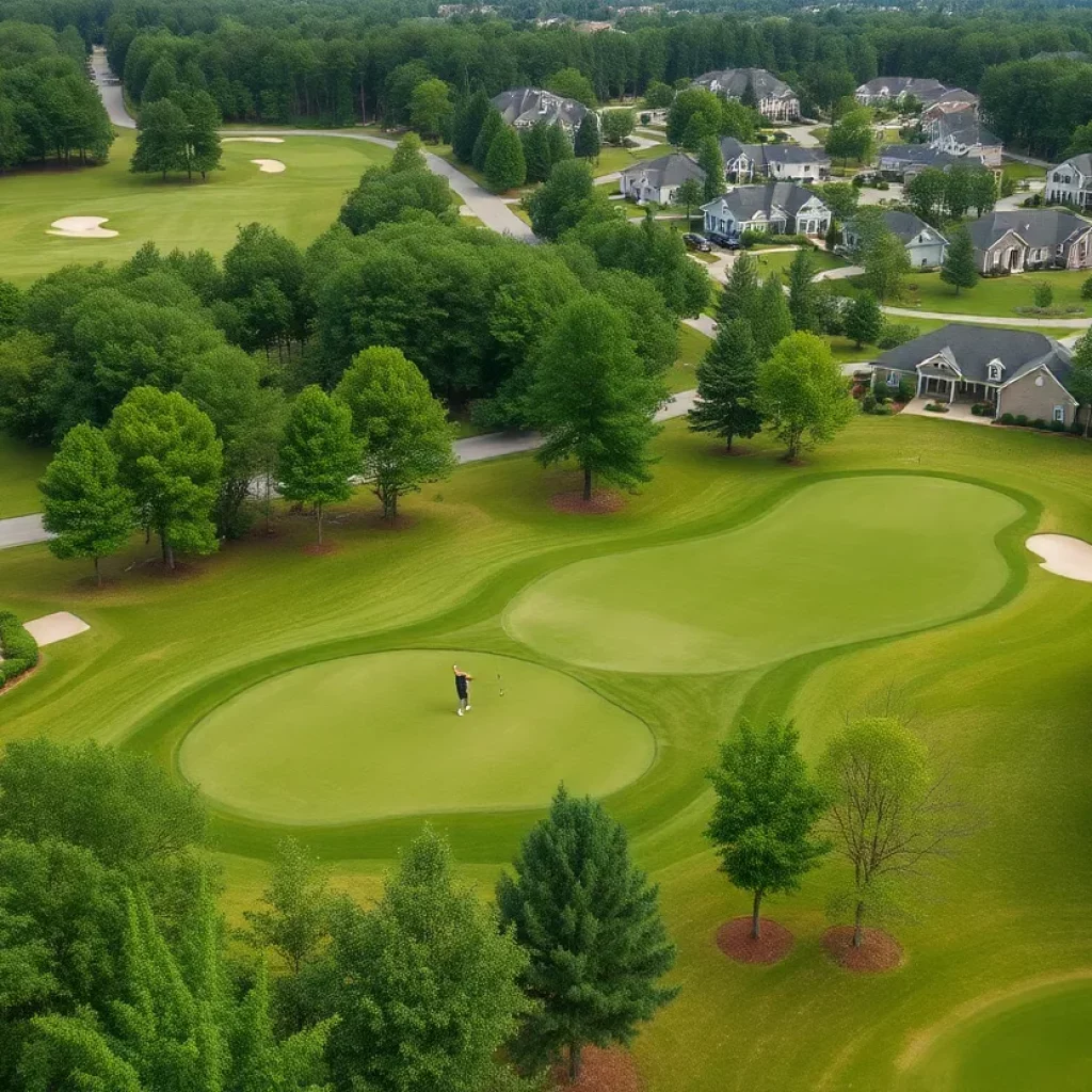 Golf course in Irmo SC with homes and people enjoying the sport